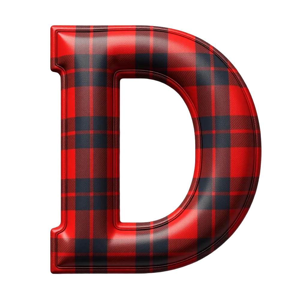 Red Plaid Letter D